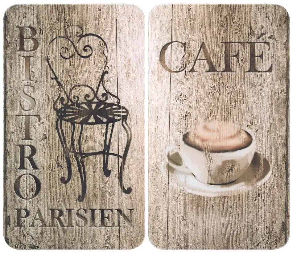 Set di 2 coperchi in vetro per fornello Bistrot, 52 x 30 cm Café - Wenko