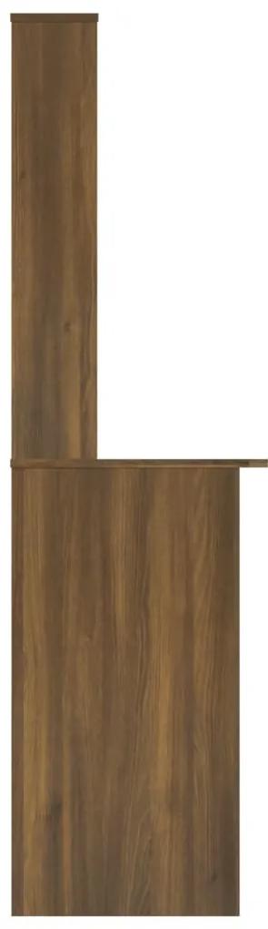 Scrivania mensole rovere marrone 110x45x157cm legno multistrato