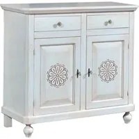 Madia credenza in legno bianco invecchiato e decori l.104 p.43 h.98