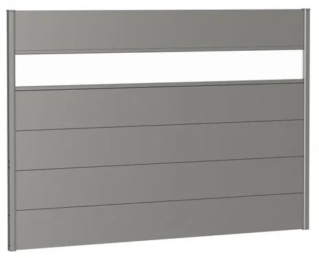 Frangivista con vetro in acciaio metallizzato grigio BIOHORT L 194 x H 137 cm, spessore 44 mm