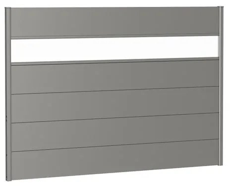 Pannello in acciaio con vetro, grigio quarzo metallizzato 194 x 137 cm, spessore 44 mm