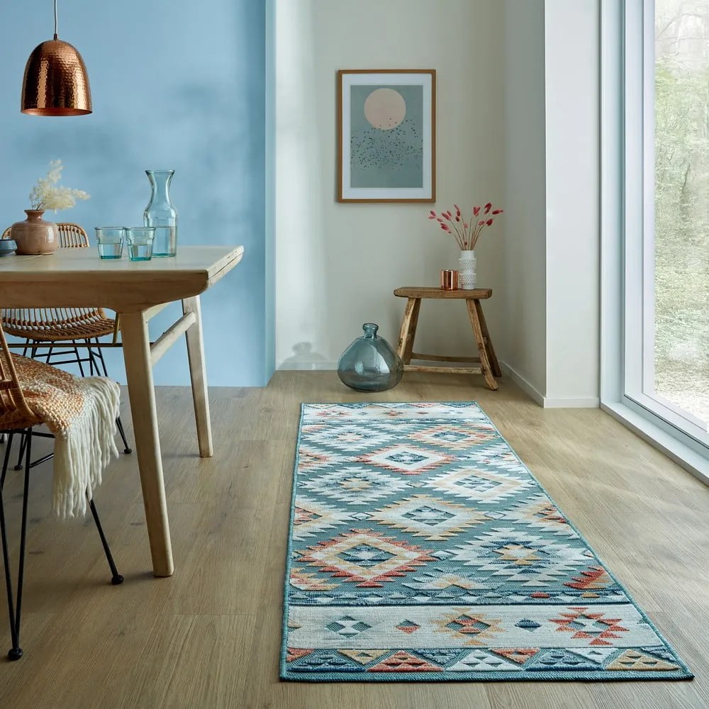 Passatoia blu per esterni 80x230 cm Avery Blue - Flair Rugs