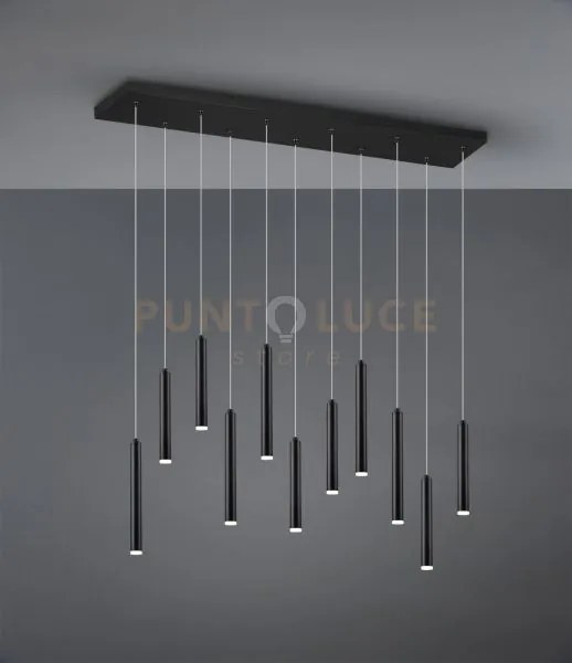 Tubular sospensione led 30,8w 3850lm, 3000kk rettangolare 11 tubi n...