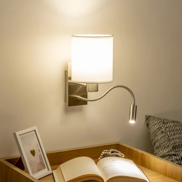 Brilagi - Applique a LED NUBILA 1xE27/25W/230V + LED/3W cromo/bianco