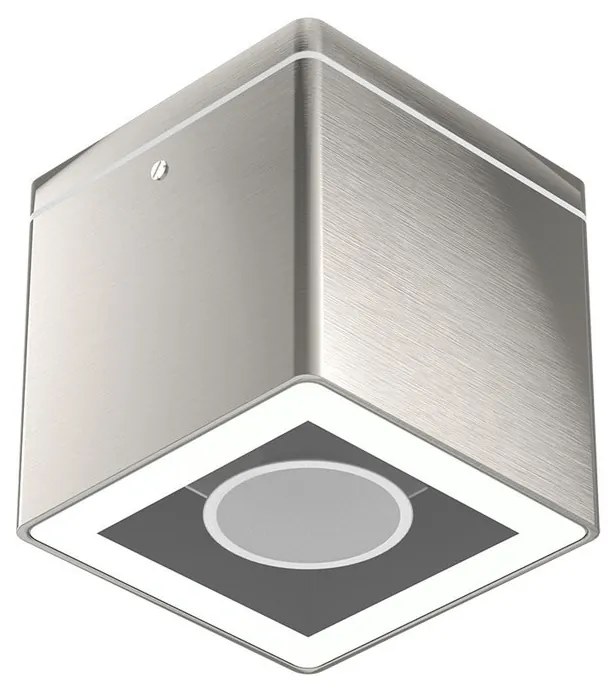 Applique da soffitto Quadrata GU10 IP54 in Alluminio e Vetro