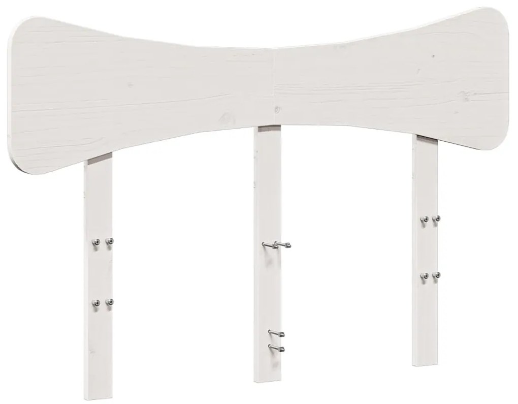 Testiera bianca 120 cm in legno massello di pino