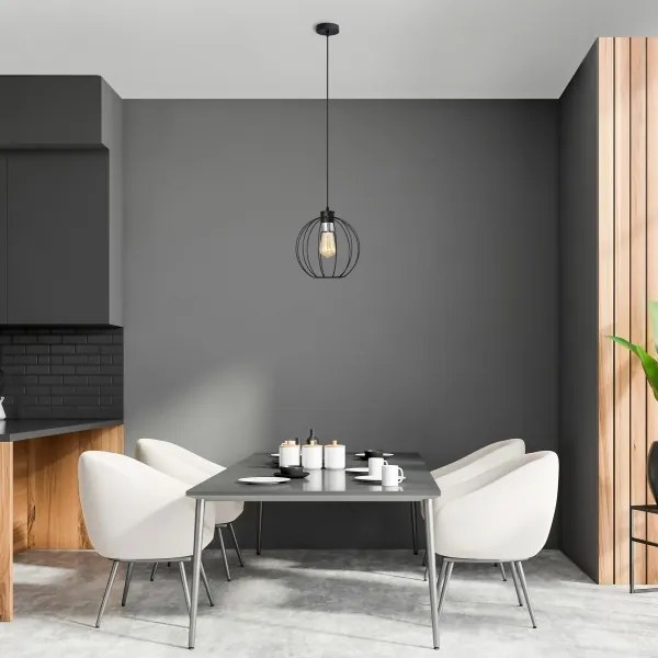 Lampadario a sospensione con filo STARLIGHT 1xE27/15W/230V nero/argento