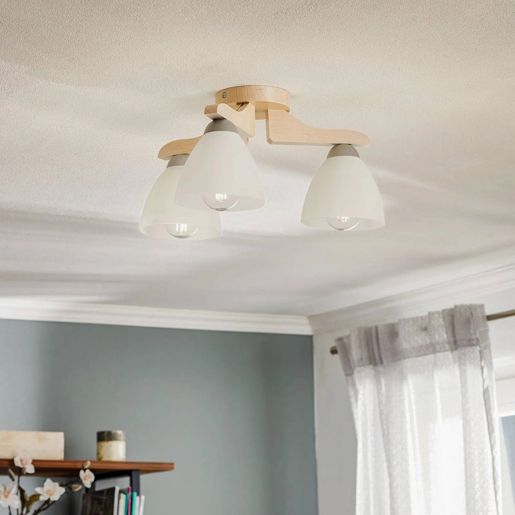 Plafoniera soffitto Haro Lamkur, dimmerabile, Legno chiaro, Soggiorno / Sala da pranzo, Legno, Moderno, Plafoniera