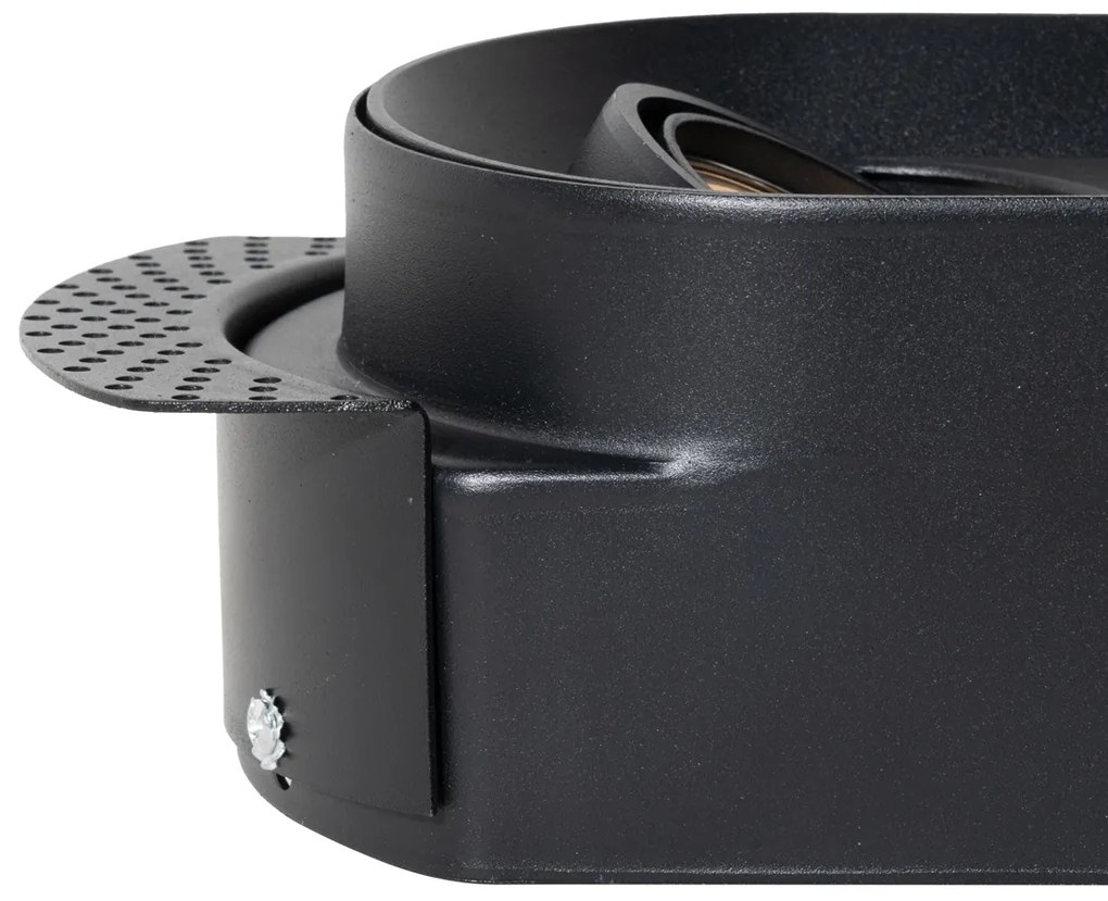 Faretto da incasso rotondo nero GU10 50mm 2 luci - Hubs