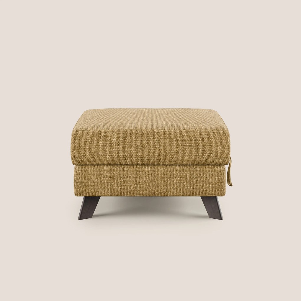 Moon Pouf contenitore e piedini alti in tessuto morbido ad intreccio soft-touch impermeabile T06