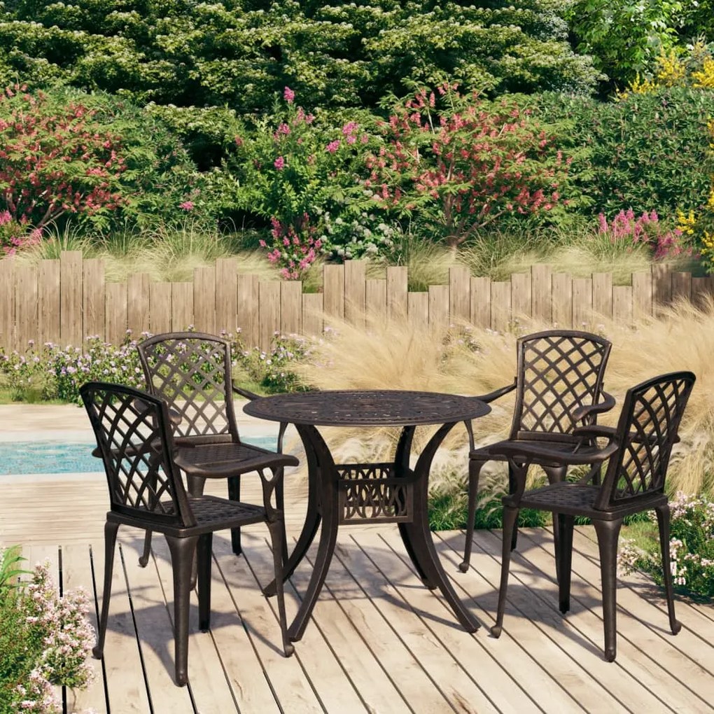 Set Da Bistrot 5 Pz İn Alluminio Pressofuso Bronzo /