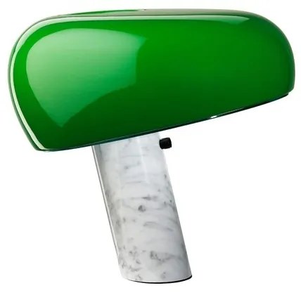 Flos Snoopy Lampada Da Tavolo 37 cm a Luce Diretta con Base In Marmo Di Carrara e metallo verniciato verde