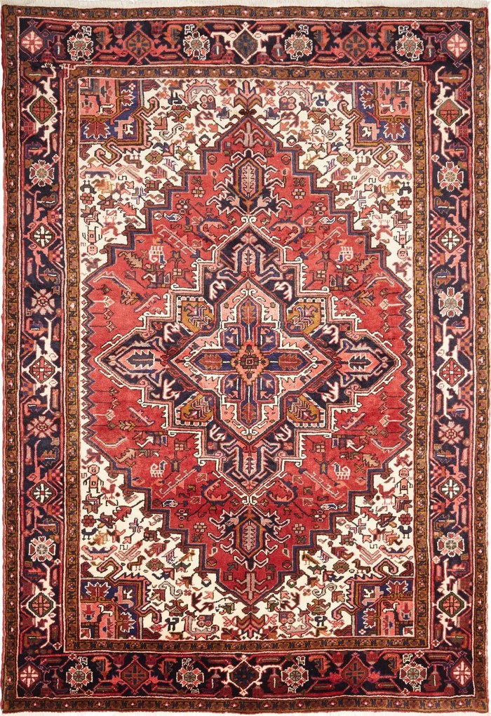 Heriz Tappeto persiano 300 x 210 Rosso (Iran) Annodato A Mano