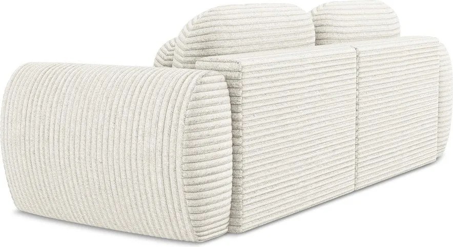 Divano beige allungabile/con contenitore con rivestimento in velluto a coste 266 cm Kini – Makamii