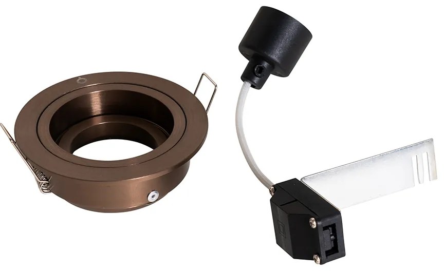 Faretto da incasso smart bronzo scuro rotondo inclinabile e orientabile con Wifi GU10 50mm - Chuck