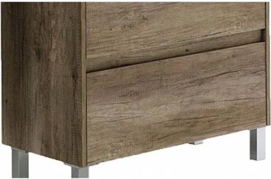 Mobile bagno 80 cm con colonna, lavabo e specchio rovere - Dakota 94611