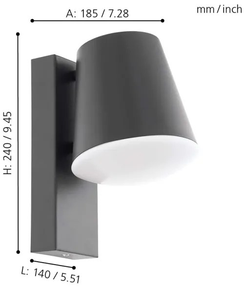 Eglo 97482 - Applique a LED da esterno CALDIERO-C 1xE27/9W/230V antracite