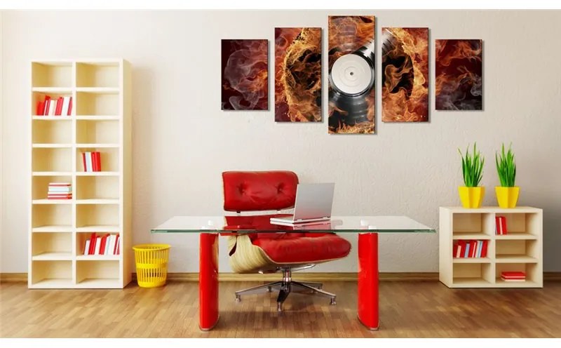 Quadro Vinile ardente  Colore Arancione, Dimensioni e Misure 100x50