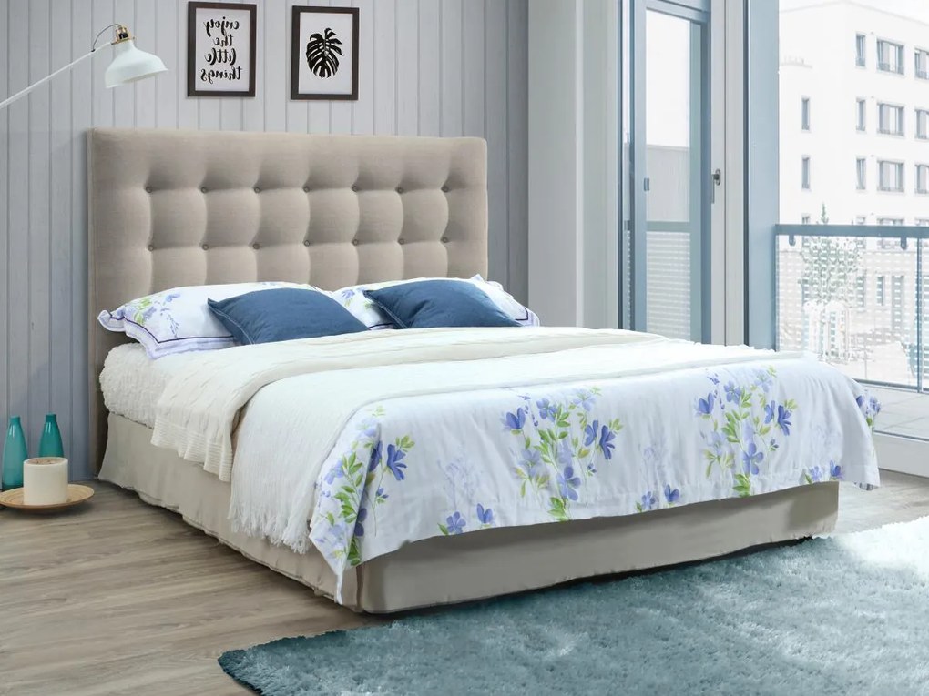 Testata capitonné 160 cm in Tessuto Beige - FRANCESCO