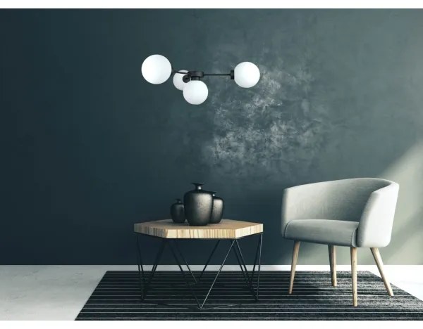 Lampadario a sospensione con filo KALIOPE 4xE14/50W/230V nero/bianco