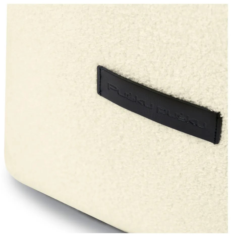 Puof a sacco marrone con rivestimento in bouclé Up! MooG – SLOWDOWN