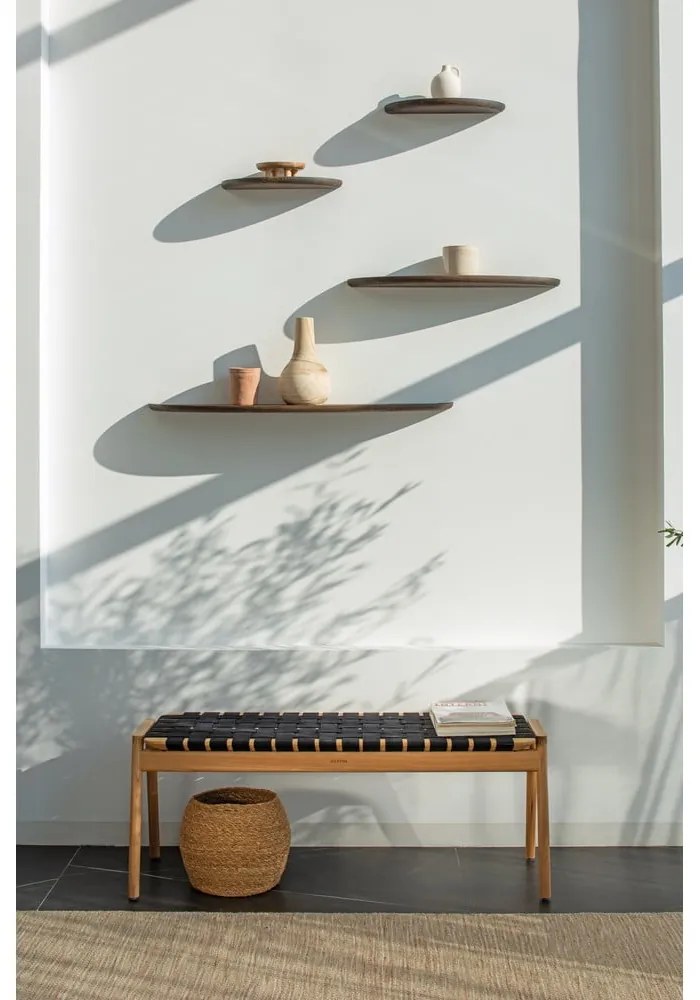 Panchina di colore nero/naturale Klupa - Gazzda