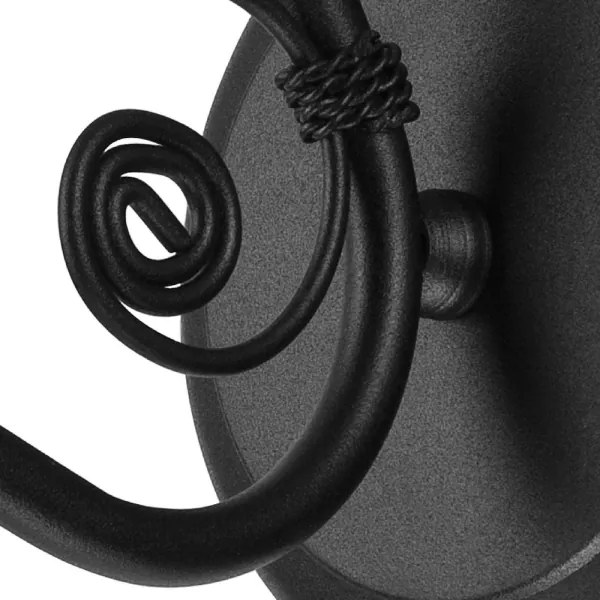 Applique RETRO II 1xE27/60W/230V nero opaco