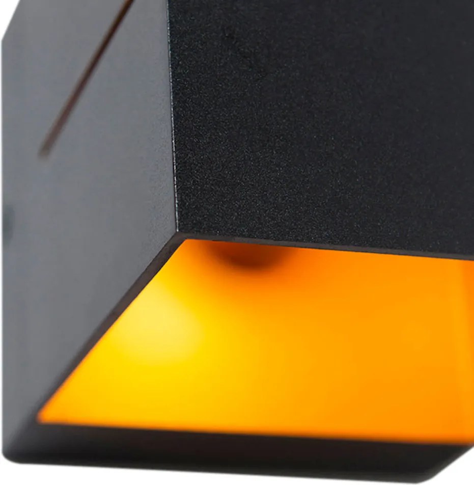 Set di 4 applique intelligenti nere con oro 9,7 cm Incl. Wifi G9 - Transfer Groove