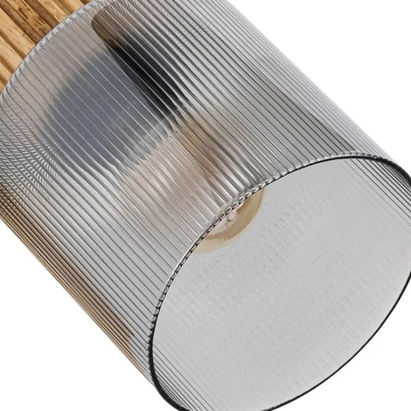 Brilagi - Faretto HYGGE 4xE14/15W/230V legno di gomma/vetro fumé