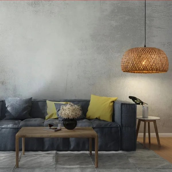 Lampadario a sospensione con filo KORFU 1xE27/20W/230V diametro 38 cm bambù
