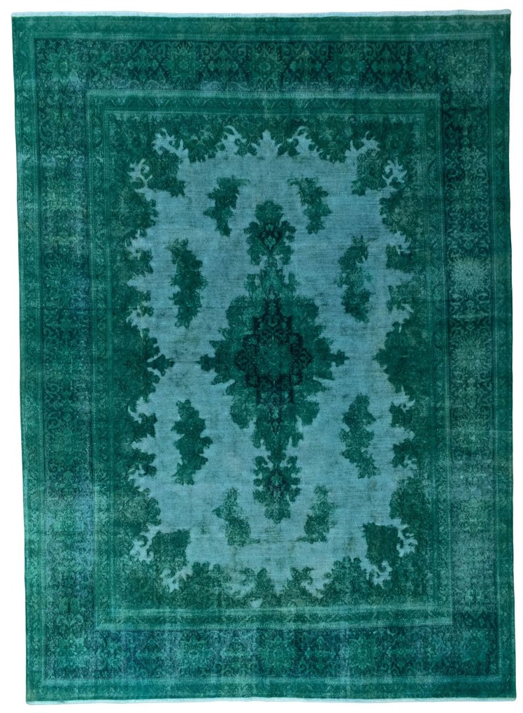Kerman Tappeto persiano 400 x 290 Verde (Iran) Annodato A Mano