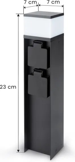 Brilagi - Lampada da esterno con 2 prese SCHUKO, 1x G9/11W/230V, IP44, nera