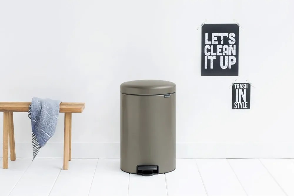 Cestino per la spazzatura grigio in acciaio con pedale 20 l NewIcon – Brabantia
