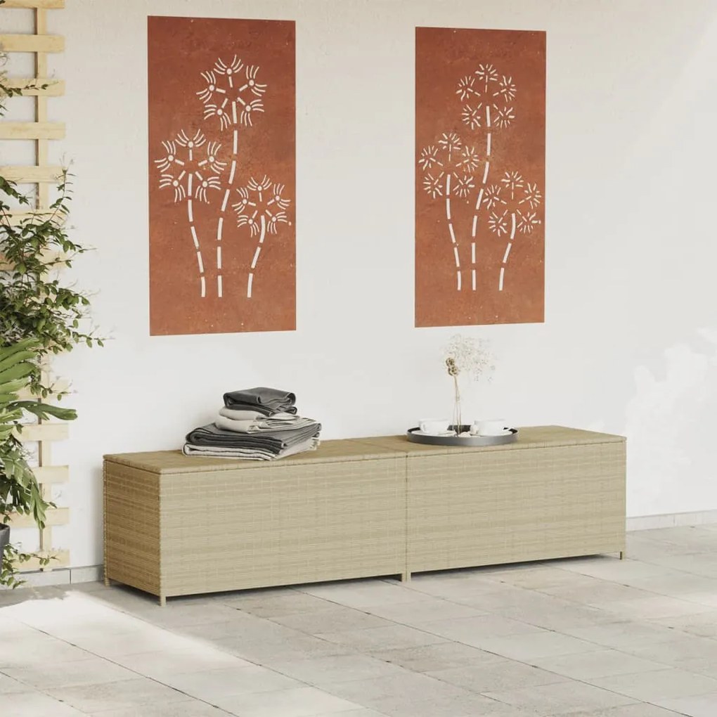 Contenitore da giardino beige misto 469l in polyrattan