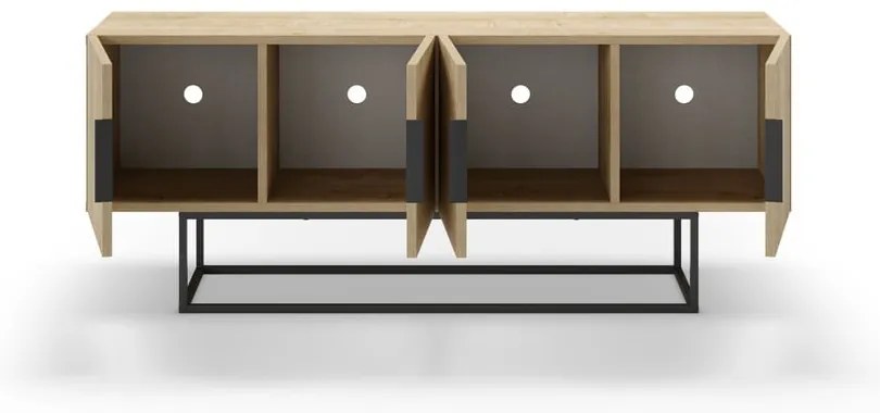 Tavolo TV in rovere colore naturale 140x55 cm Titan - Marckeric