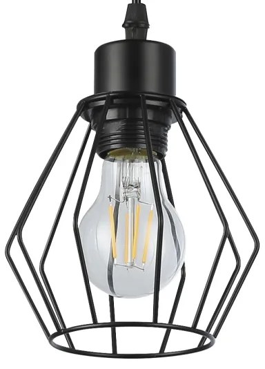 Lampadario a sospensione con filo 1xE27/35W/230V diametro 18 cm nero