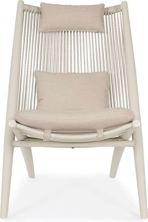 Poltrona da esterno beige in metallo Aloha – Bizzotto