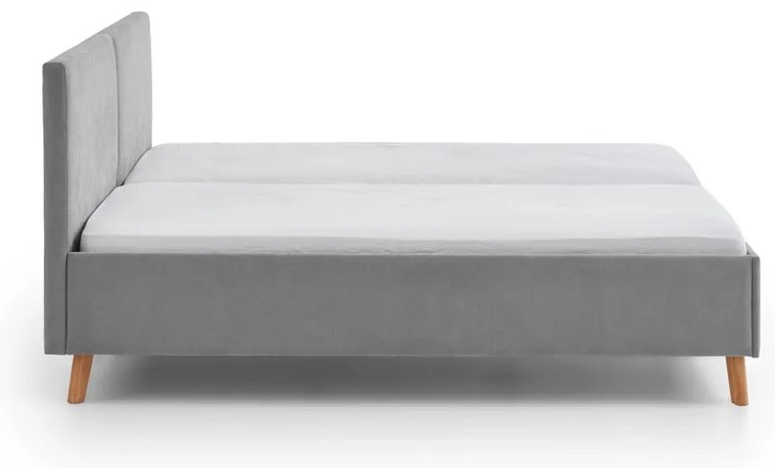 Letto matrimoniale imbottito grigio con rete inclusa 160x200 cm Piano – Meise Möbel