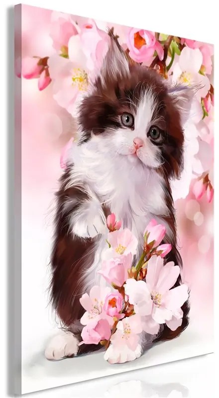 Quadro  Sweet Kitty (1 Part) Vertical  Colore Bianco, Dimensioni e Misure 60x90