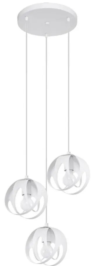 Sollux SL.1084 - Lampadario su corda TULOS 3xE27/60W/230V bianco