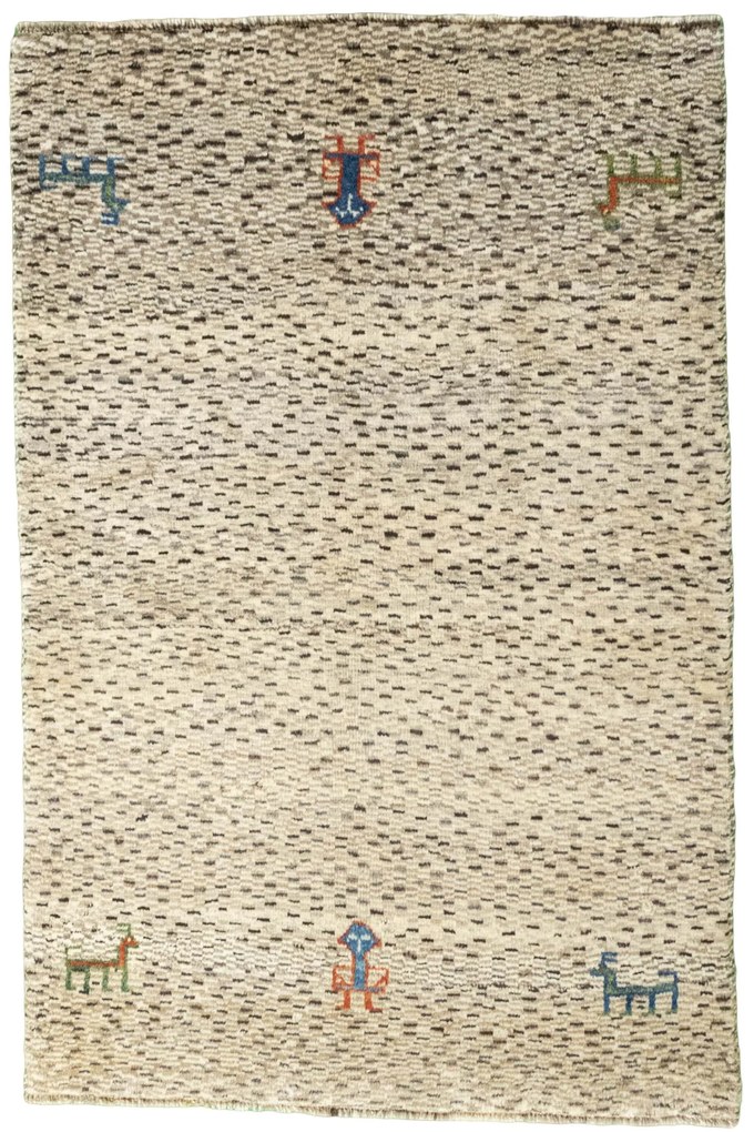 Gabbeh Tappeto 150x100 Beige (Iran) Annodato A Mano