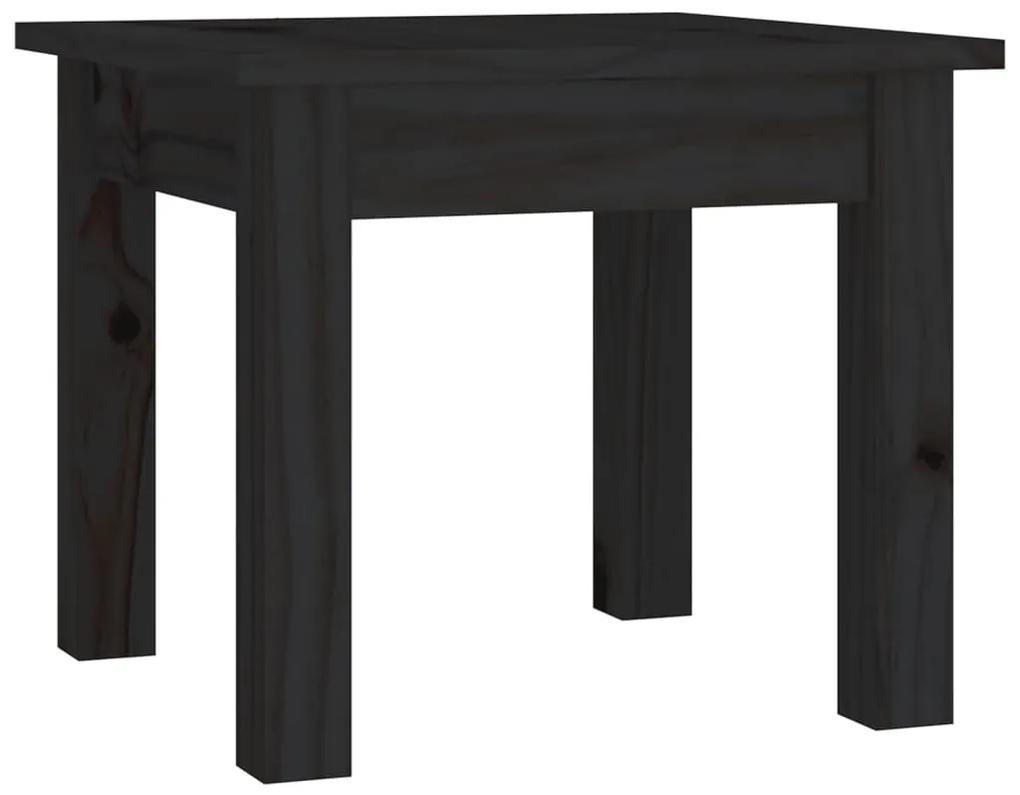 Tavolino da Salotto Nero 35x35x30 cm Legno Massello di Pino