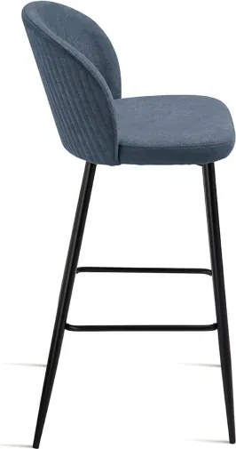 Sgabello in tesssuto Blu con struttura in metallo MEGGIE 2 pezzi