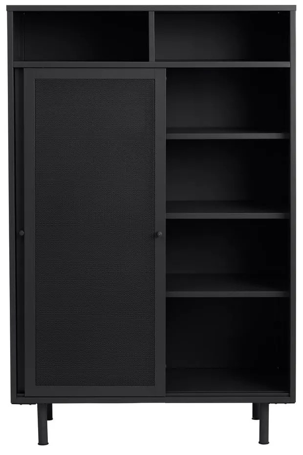 Armadietto nero in metallo con ante scorrevoli 90x140x40 cm Veep – Unique Furniture