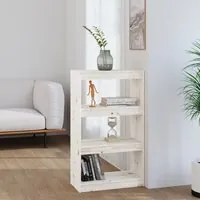 Libreria/Divisorio Bianco 60x30x103,5 cm Legno Massello di Pino 808164