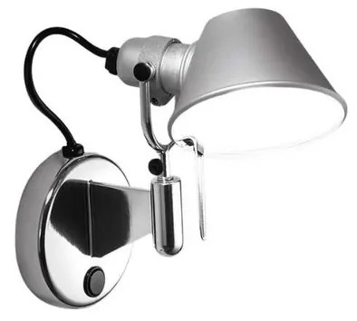 Tolomeo Micro Faretto Applique da Parete con Interruttore E14 Alu - Artemide