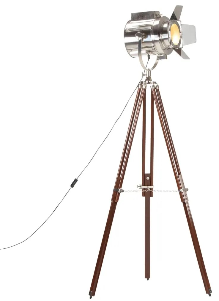 Lampada Da Terra A Treppiede Legno Massello Di Mango 180 Cm /