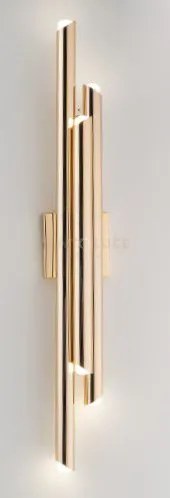 Applique tube 6 luci oro satinato e14 3000/4000k incl.