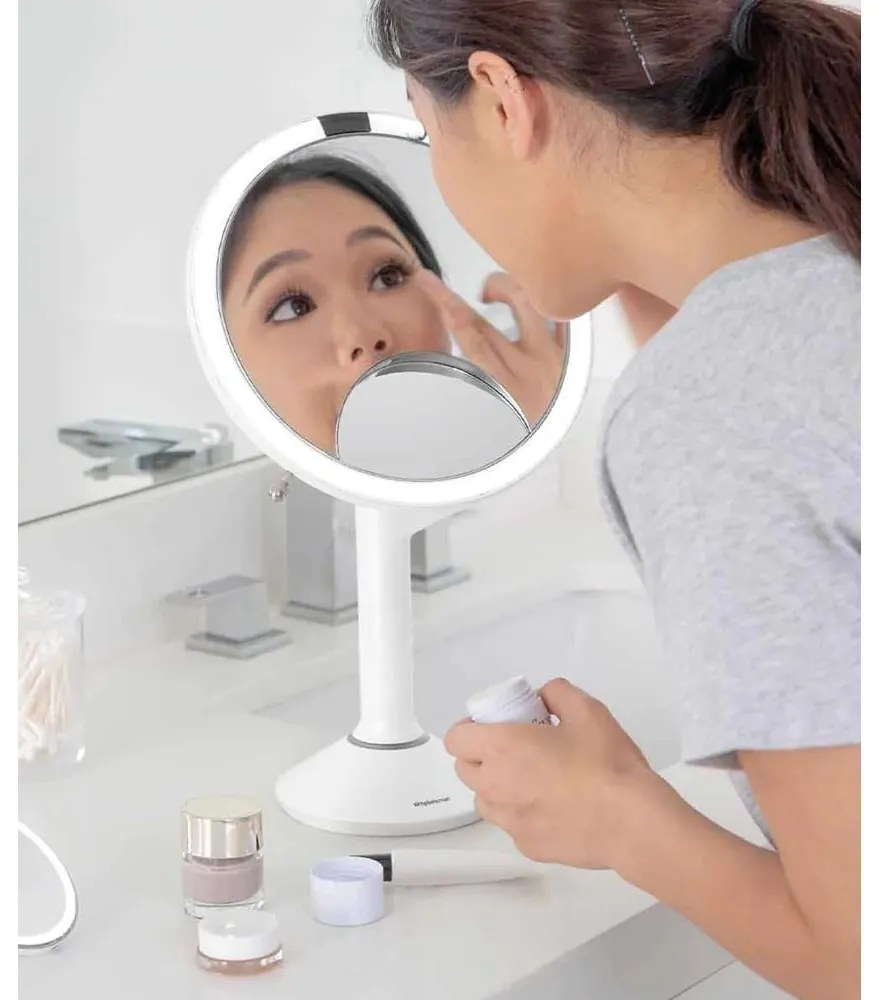 Specchio per make-up con illuminazione/con ingrandimento (5x) ø 20 cm Sensor Trio – simplehuman