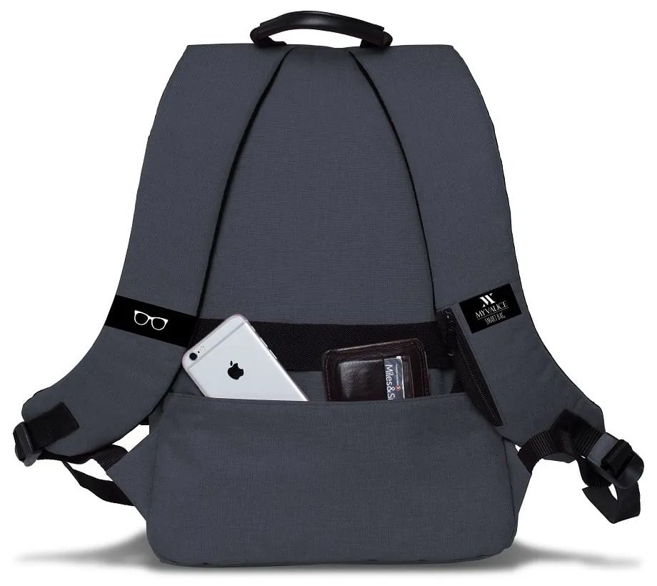 Zaino antracite con porta USB My Valice GALAXY Smart Bag - Myvalice